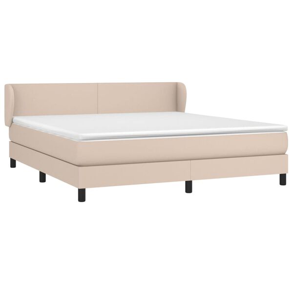 vidaXL Boxspring posteľ s matracom kapučínová 180x200 cm umelá koža
