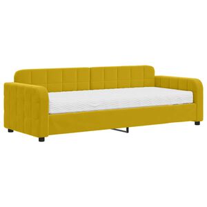 vidaXL Denn&aacute; posteľ s matracom žlt&aacute; 80x200 cm zamat
