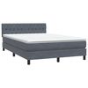 vidaXL Posteľn&yacute; r&aacute;m boxspring s matracom tmavosiv&yacute; 140x220 cm zamat