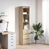 vidaXL Highboard Dub Sonoma 37,5x35x180 cm Kon&scaron;trukt&eacute;rske drevo