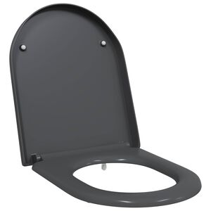 vidaXL WC sedadlo Antracit 49 x 36 x 4 cm Duroplast