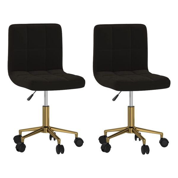 vidaXL Otočn&eacute; jed&aacute;lensk&eacute; stoličky 2 ks čierne zamatov&eacute;
