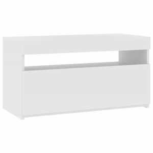 vidaXL TV skrinka s LED svetlami biela 75x35x40 cm