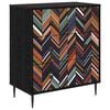 vidaXL Př&iacute;born&iacute;k OMMEN Geometrick&yacute; vzor 66 x 36,5 x 76 cm Čierny dub