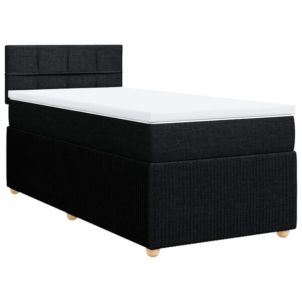 vidaXL Posteľn&yacute; r&aacute;m boxspring s matracom čierny 80x200 cm l&aacute;tka