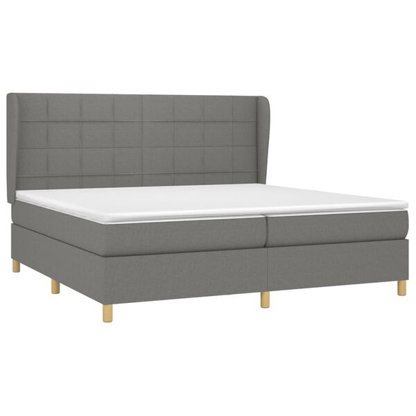 vidaXL Boxspring posteľ s matracom tmavosiv&aacute; 200x200 cm l&aacute;tka