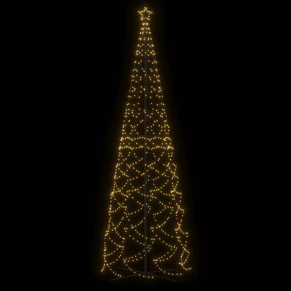 vidaXL Vianočn&yacute; stromček kužeľ tepl&yacute; biely 1400 LED 160x500 cm