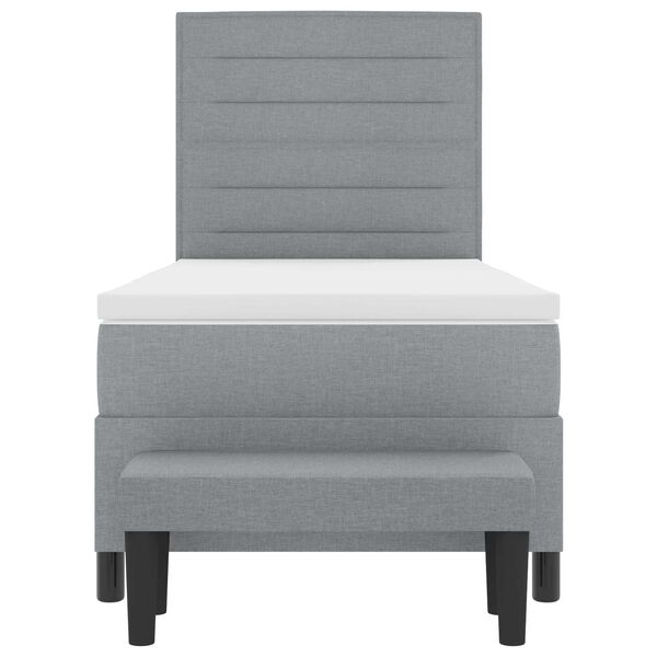 vidaXL Posteľ s pružinov&yacute;m r&aacute;mom Svetlosiv&aacute; 80 x 200 cm l&aacute;tka