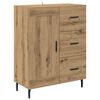 vidaXL Highboard 2 pcs Remeseln&yacute; dub Drevovl&aacute;knit&aacute; doska a sklo