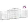 vidaXL Obl&uacute;kov&eacute; gabionov&eacute; ko&scaron;e 4 ks 300x30x80/100cm pozinkovan&eacute; železo