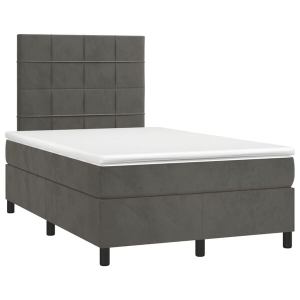 vidaXL Boxspring posteľ s matracom, tmavosiv&aacute; 120x190 cm, zamat