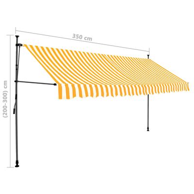 vidaXL Ručne zaťahovacia markíza s LED 350 cm, bielo oranžová