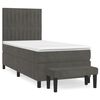 vidaXL Posteľn&yacute; r&aacute;m boxspring s matracom tmavosiv&yacute; 80x200 cm zamat