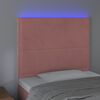 vidaXL Čelo postele s LED ružov&eacute; 100x5x118/128 cm zamat