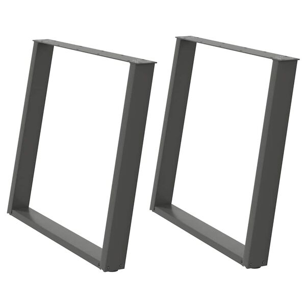 vidaXL Nohy k jedálenskému stolu v tvare U, 2 ks, antracitové, 100 x (72-73) cm, oceľ