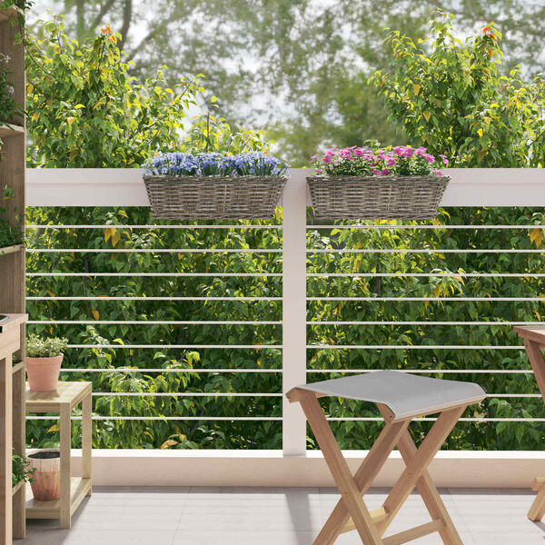 vidaXL Zavesen&yacute; kvetinov&yacute; ko&scaron;&iacute;k 2 pcs Siv&aacute; 48 x 22 x 15 cm Ratan Lacak