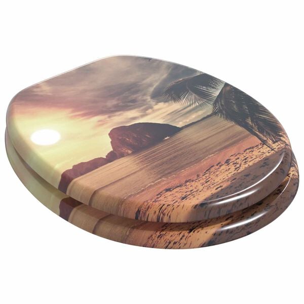 vidaXL WC sedadlo Oranžov&aacute; 44 x 38 cm MDF doska