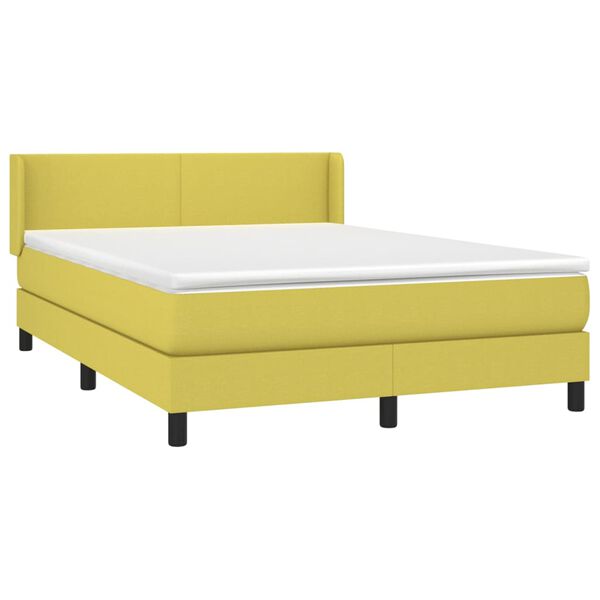 vidaXL Boxspring posteľ s matracom zelen&aacute; 140x190 cm l&aacute;tka