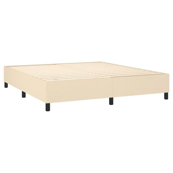 vidaXL Posteľn&yacute; r&aacute;m boxspring s matracom kr&eacute;mov&yacute; 180x200 cm l&aacute;tka