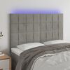 vidaXL Čelo postele s LED bledosivé 144x5x118/128 cm zamat