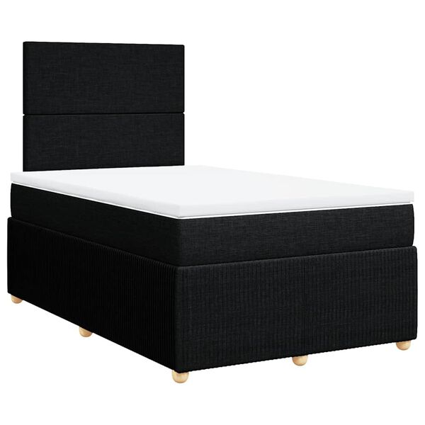 vidaXL Boxspring posteľ s matracom čierna 120x190 cm l&aacute;tka