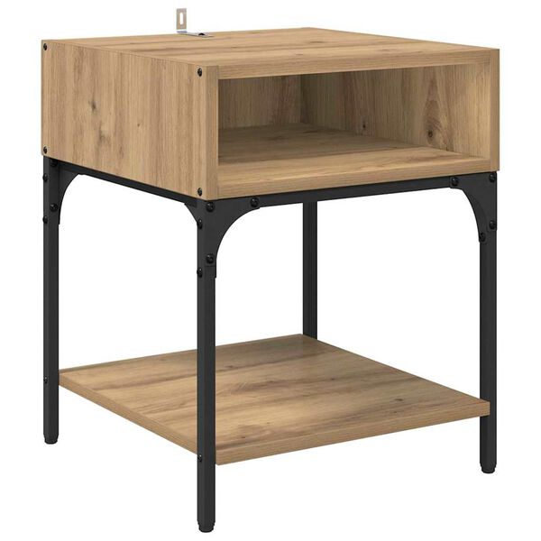 vidaXL Nočn&yacute; stol&iacute;k Remeseln&yacute; dub 40 x 40 x 50 cm Kompozitn&eacute; drevo