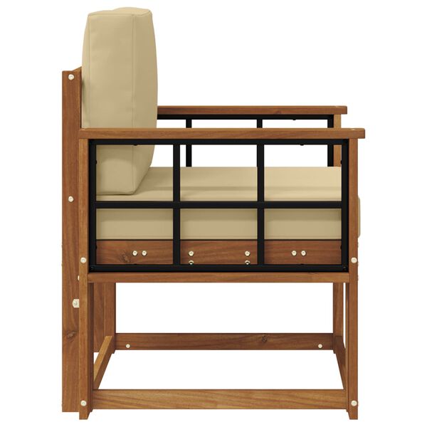 vidaXL Vonkaj&scaron;ia pohovka Mas&iacute;vne ak&aacute;ciov&eacute; drevo a polyester Pr&iacute;rodn&aacute;