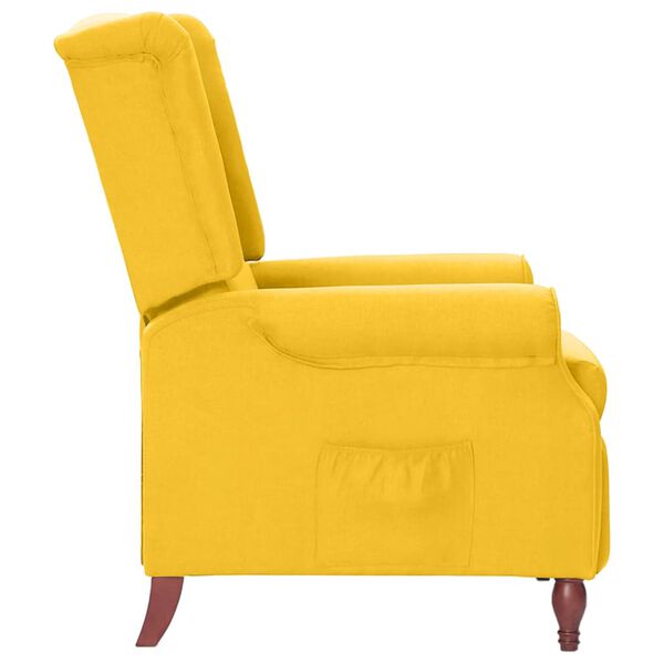 vidaXL Skl&aacute;pacie kreslo žlt&eacute; l&aacute;tkov&eacute;