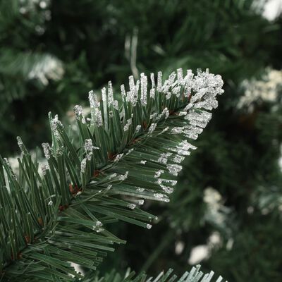 vidaXL Umelý vianočný stromček s borovicovými šiškami biele vetvičky 180 cm