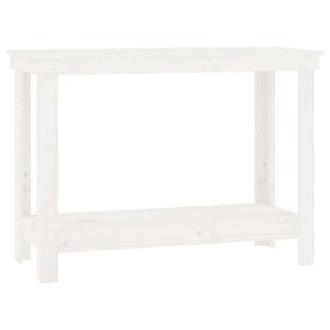 vidaXL Pracovn&aacute; lavica biela 110x50x80 cm mas&iacute;vna borovica