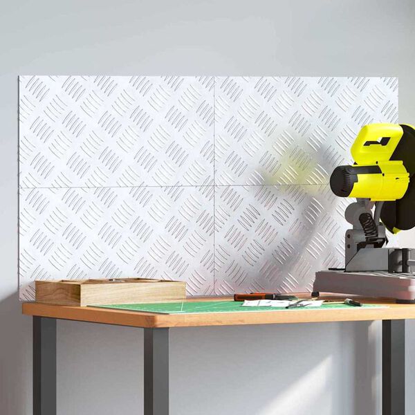 vidaXL Schodov&yacute; ro&scaron;t Obdĺžnikov&yacute; 4 pcs Strieborn&aacute; 50 x 25 cm Hlin&iacute;k