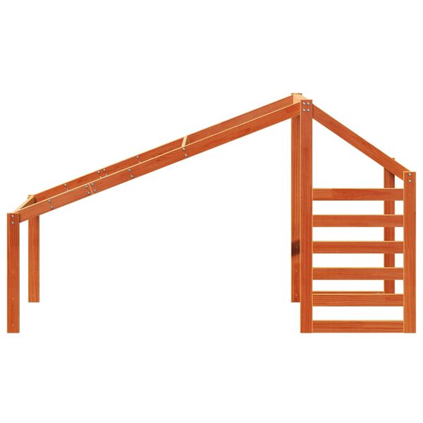 vidaXL Strecha na detskú posteľ voskovohnedá 198x87x113 cm borovica