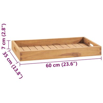 vidaXL Servírovací podnos 60x35 cm masívne tíkové drevo