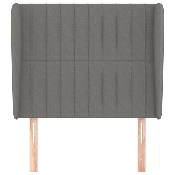 vidaXL Čelo postele so z&aacute;hybmi tmavosiv&eacute; 93 x 23 x 118/128 cm l&aacute;tka