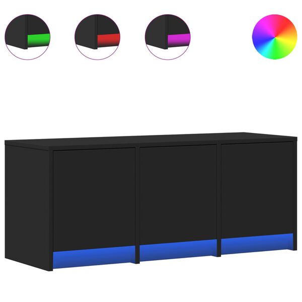 vidaXL TV stolík s LED čierny 97x34x40 cm kompozitné drevo