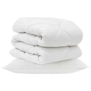 vidaXL Papl&oacute;n s vank&uacute;&scaron;om 2 pcs Biela Mikrovl&aacute;kno