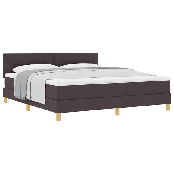 vidaXL Posteľ boxspring s matracom Tmavo hned&aacute; 180 x 200 cm l&aacute;tka