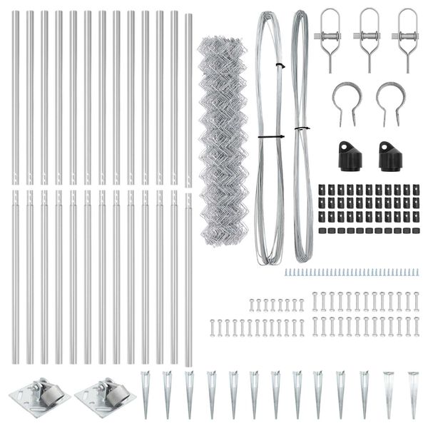 vidaXL Stĺp na plot. Strieborn&aacute; 25 x 1,2 m (60 x 60 mm mesh) Oceľ