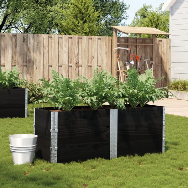 vidaXL Z&aacute;hradn&yacute; kvetin&aacute;č čierny 150x50 cm borovicov&yacute; mas&iacute;v