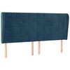 vidaXL Čelo postele so z&aacute;hybmi tmavomodr&aacute; 203x23x118/128 cm zamat