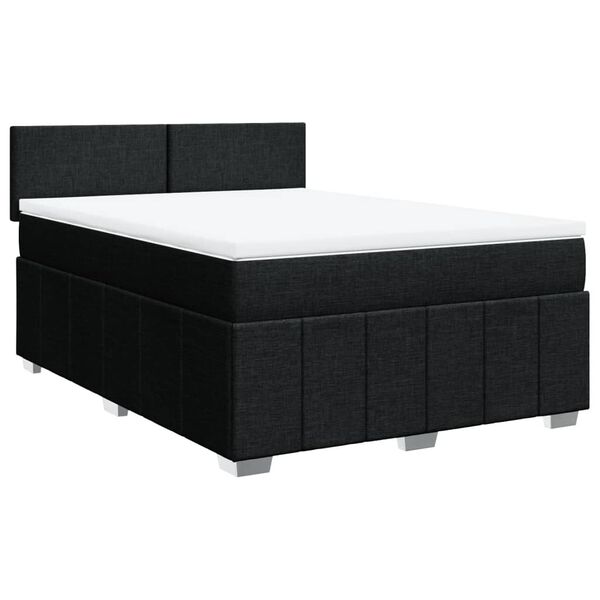 vidaXL Boxspring posteľ s matracom čierny 140x190 cm l&aacute;tka