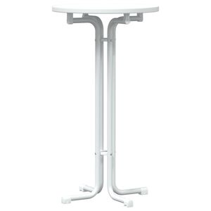 vidaXL Barov&yacute; st&ocirc;l biely &Oslash;60x110 cm kompozitn&eacute; drevo a oceľ