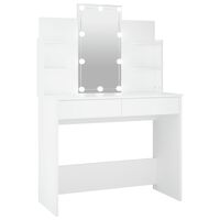 vidaXL Toaletný stolík so LED biely 96x40x142 cm