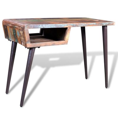Písací stôl z recyklovaného masívu, železné nohy