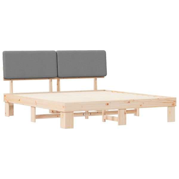 vidaXL R&aacute;m postele s čal&uacute;nen&yacute;m čelom Svetlosiv&aacute; 180 x 200 cm