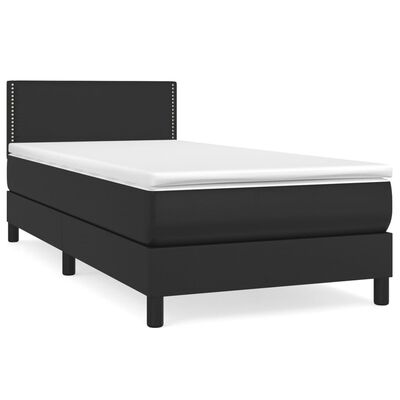 vidaXL Boxspring posteľ s matracom čierna 80x200 cm umelá koža