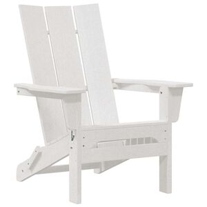 vidaXL Skladacia Adirondack kreslo Biela 80,5 x 74,5 x 92 cm HDPE