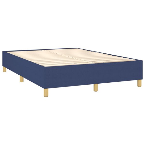 vidaXL Posteľn&yacute; r&aacute;m boxspring s matracom modr&yacute; 140x200 cm l&aacute;tka