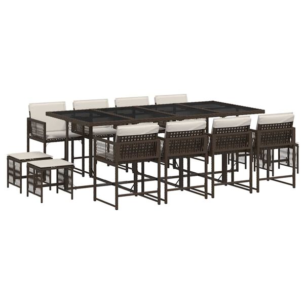 vidaXL 13-dielna z&aacute;hradn&aacute; jed&aacute;lensk&aacute; s&uacute;prava vank&uacute;&scaron;e hned&aacute; polyratan