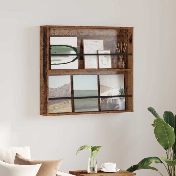 vidaXL Reg&aacute;l na časopisy Star&eacute; drevo 80 x 12 x 70 cm Kompozitn&eacute; drevo